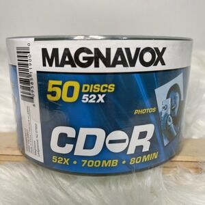 Magnavox 1-50 Pack CD-R Discs 700MB 52X 80 Minutes NEW SEALED